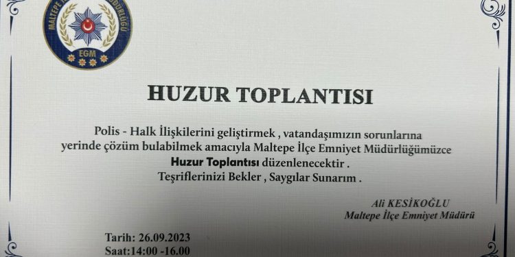 HUZUR TOPLANTISI 26 EYLÜL SALI GÜNÜ YAPILACAK