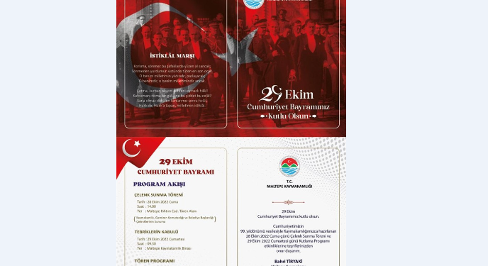 29 EKİM CUMHURİYET BAYRAMI KUTLAMA PROGRAMI